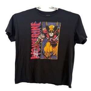 Marvel Wolverine Graphic T-Shirt 2XL Black X-Men Logan Comic Book Tee